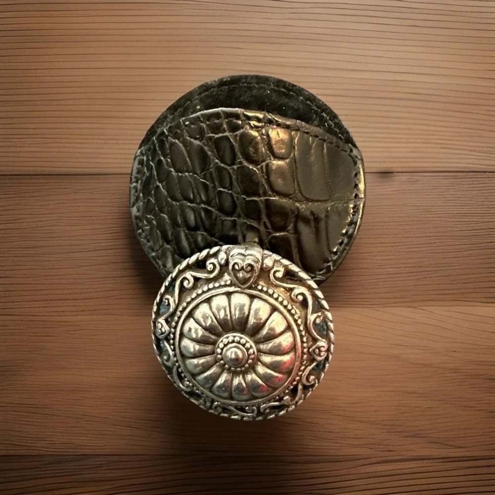 Vintage Brighton Jewelry Perfume Compact with Solid  Perfume Laugh‎ W/case